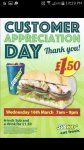 6" sub and drink £1.50 @ subway