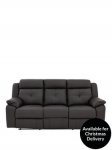 Denzel Luxury Faux Leather 3-Seater Manual Recliner Sofa