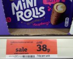 Cadbury chocolate covered raspberry mini rolls five