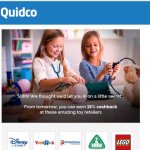THURS ONLY* 15% QUIDCO cashback @ Disney store, Toys R Us, ELC, LEGO The Entertainer