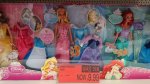 3 Disney Princess barbie dolls with 9 dresses