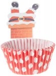 Holly Cupcakes Santa in the Chimney Cake Decorations and Festive Coloured Muffin Cases (Pack of 12) add on item