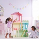 Wooden Dolls House with Furniture