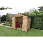 Wickes overlap pressure treated apex shed double doors 7x5 C&C